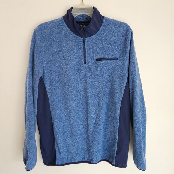 MSX Michael Strahan Pullover Jacket Mens L Blue Quarter Zip w/Pocket Activewear - Picture 1 of 11